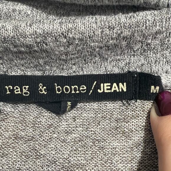 Rag & Bone / JEAN Gray Camden Cowl Neck Zip Pullover Women's Medium - Picture 3 of 7